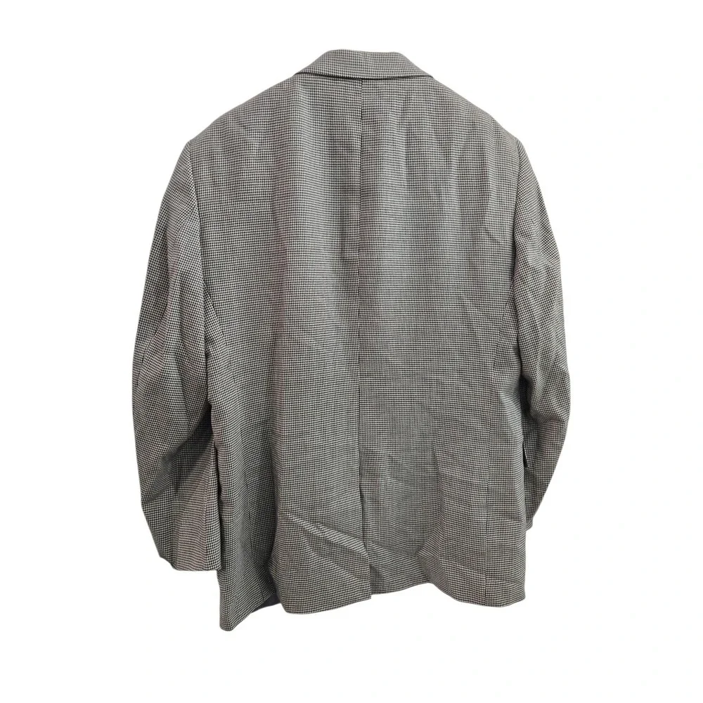 Jos A Bank Sport Coat Blazer Wool Mens‎ 44R Gray Windowpane Check Suit Jacket
